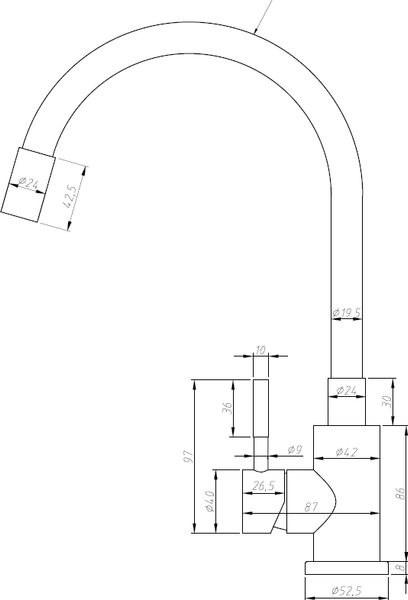 Изображение товара Смеситель Esko Kitchen K44 B