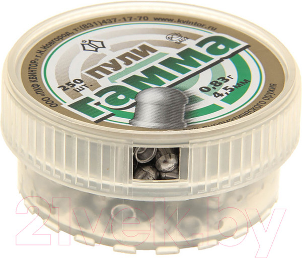 Изображение товара Пульки для пневматики Квинтор Гамма 0.83г (4.5мм, 250шт)