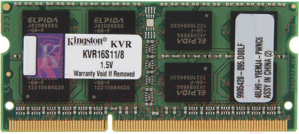 Изображение товара Оперативная память DDR3 Kingston KVR16S11/8WP
