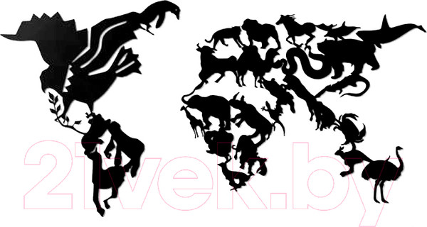 Изображение товара Декор настенный Arthata Карта в детскую 108x80-B / 122-6 (черный)