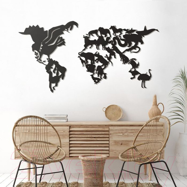 Изображение товара Декор настенный Arthata Карта в детскую 108x80-B / 122-6 (черный)