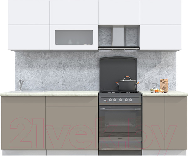 Изображение товара Кухонный гарнитур Интерлиния Мила Матте 2.5 Б (белый/луна/опал светлый)