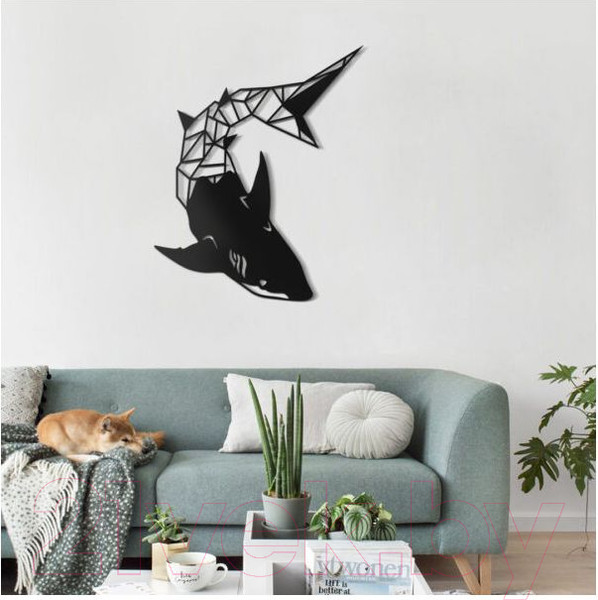 Изображение товара Декор настенный Arthata Акула 50x70-B / 123-1 (черный)