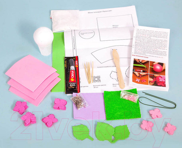 Изображение товара Набор для творчества Волшебная мастерская Топиарий. Гортензия / ТПМ-05 (розовый)