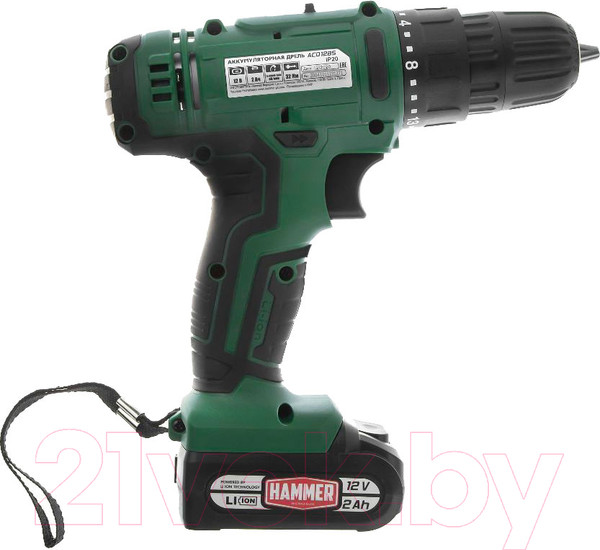 Изображение товара Аккумуляторная дрель-шуруповерт Hammer Flex ACD12BS (680327)