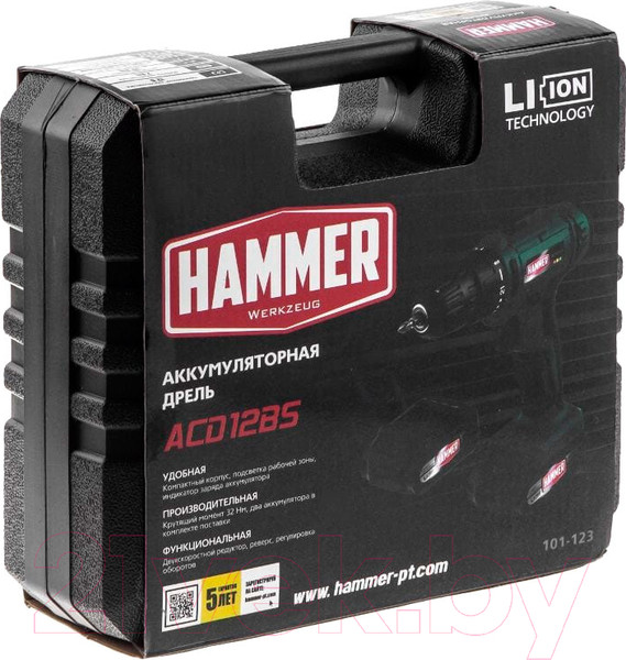 Изображение товара Аккумуляторная дрель-шуруповерт Hammer Flex ACD12BS (680327)