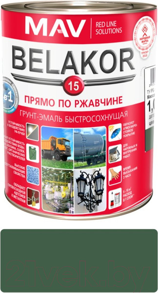 Изображение товара Грунт-эмаль MAV Belakor 15 Ral 6003 (1л, защитный матовый)