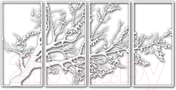 Изображение товара Декор настенный Arthata Ветви осени 75x160-V / 126-4 (белый)