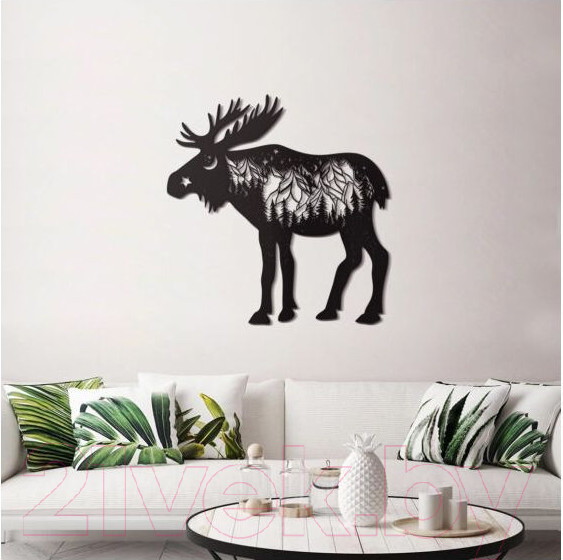 Изображение товара Декор настенный Arthata Лось 60x60-B / 127-1 (черный)