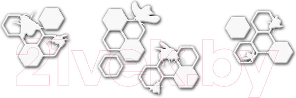 Изображение товара Декор настенный Arthata Соты и пчелы 30x120-V / 128-4 (белый)