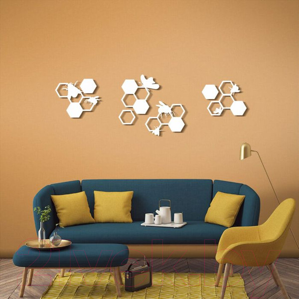 Изображение товара Декор настенный Arthata Соты и пчелы 50x200-V / 128-4 (белый)