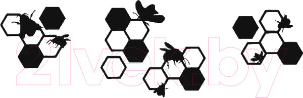 Изображение товара Декор настенный Arthata Соты и пчелы 30x120-B / 128-4 (черный)
