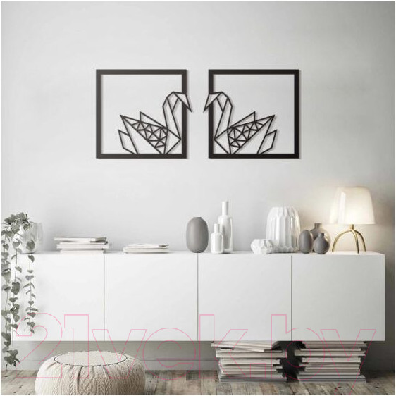 Изображение товара Декор настенный Arthata Лебеди 50x115-B / 133-2 (черный)