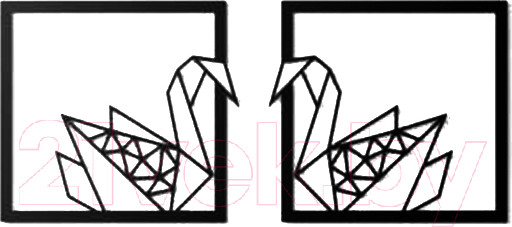 Изображение товара Декор настенный Arthata Лебеди 60x135-B / 133-2 (черный)