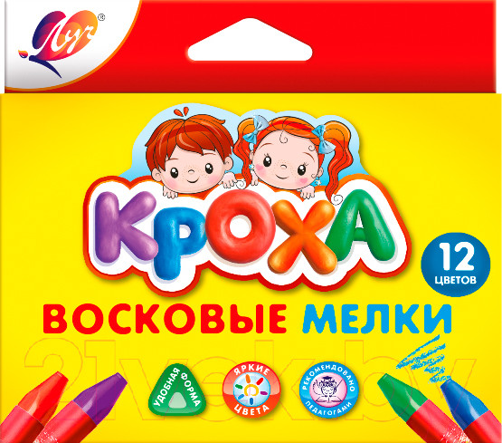 Изображение товара Восковые мелки ЛУЧ Кроха / 29С 1773-08 (12цв)