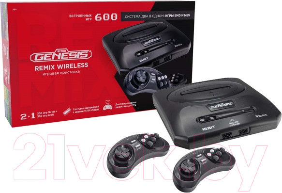 Изображение товара Игровая приставка Retro Genesis Remix Wireless (8+16Bit) 600 игр / ConSkDn101
