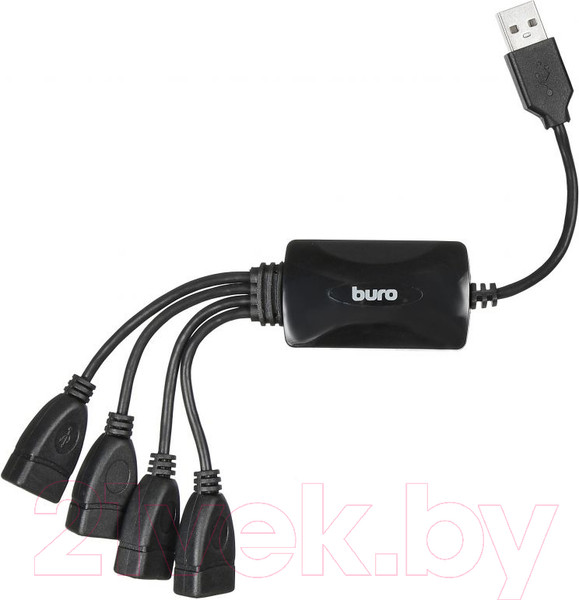 Изображение товара USB-хаб Buro BU-HUB4-0.3-U2.0-Splitter (черный)