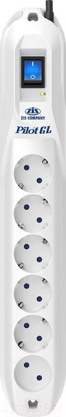 Изображение товара Сетевой фильтр Pilot GL (3м, 6 розеток, белый)