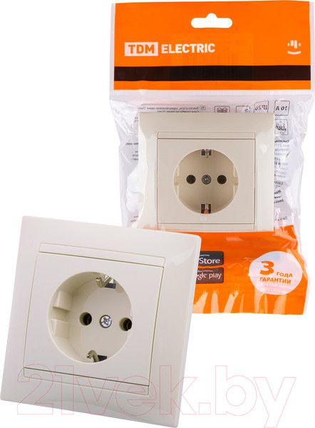 Изображение товара Розетка TDM Лама SQ1815-0123 (слоновая кость)