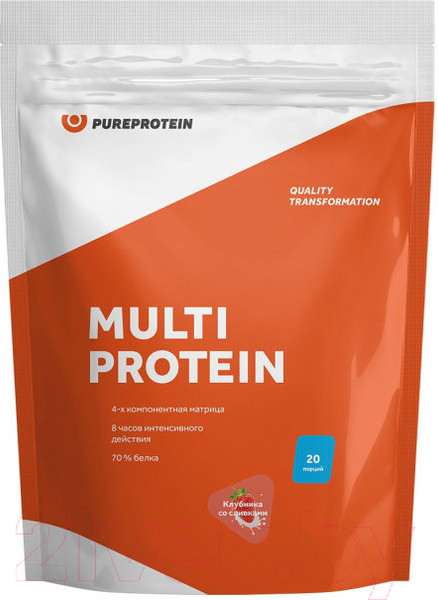 Изображение товара Протеин Pureprotein Клубника со сливками (600г)