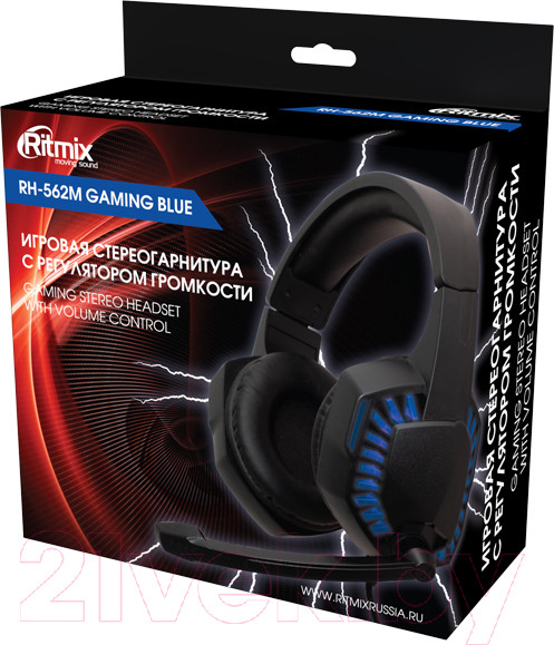 Изображение товара Наушники-гарнитура Ritmix RH-562M Gaming (Blue)