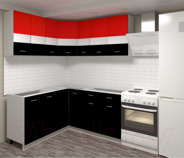 Изображение товара Кухонный гарнитур Кортекс-мебель Корнелия Экстра 1.5x1.7 без столешницы (дуб сонома/венге)