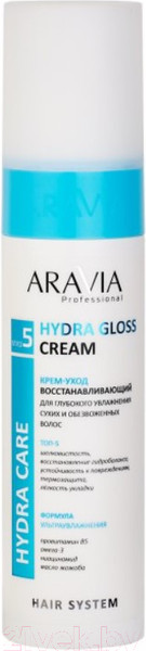 Изображение товара Крем для волос Aravia Professional Hydra Gloss для сухих обезвоженных волос (250мл)