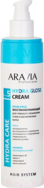 Изображение товара Крем для волос Aravia Professional Hydra Gloss для сухих обезвоженных волос (250мл)
