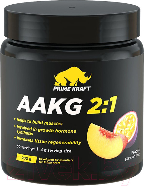 Изображение товара Аминокислота AAKG Prime Kraft 2:1 (200г, персик-маракуйя)