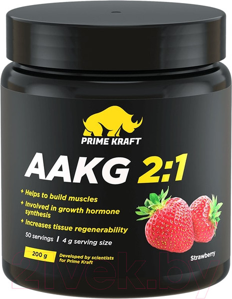 Изображение товара Аминокислота AAKG Prime Kraft 2:1 (200г, клубника)