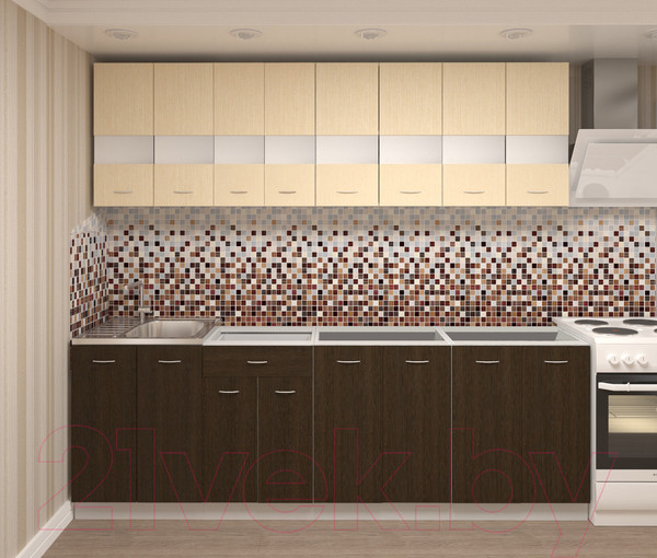 Изображение товара Кухонный гарнитур Кортекс-мебель Корнелия Экстра 2.3 без столешницы (дуб сонома)