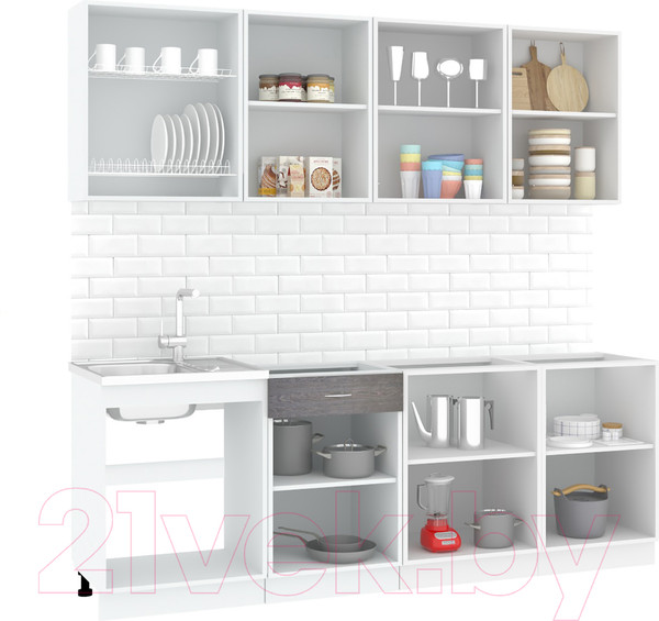 Изображение товара Кухонный гарнитур Кортекс-мебель Корнелия Экстра 2.3 без столешницы (дуб сонома)