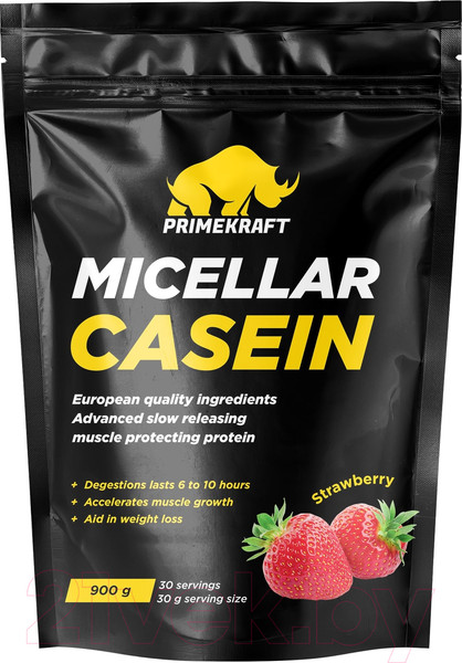 Изображение товара Протеин Prime Kraft Micellar Casein Клубника (900г)