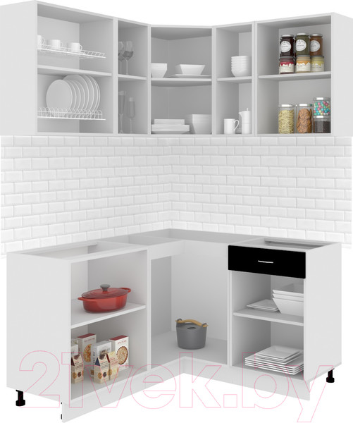 Изображение товара Кухонный гарнитур Кортекс-мебель Корнелия Экстра 1.5x1.4 без столешницы (дуб сонома)