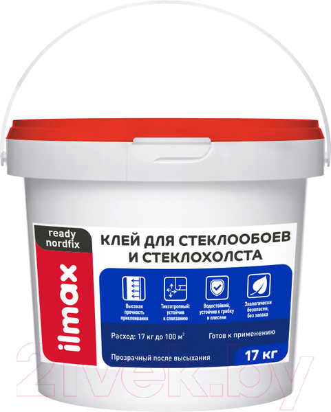 Изображение товара Клей для обоев ilmax Ready Nordfix для стеклообоев (17кг)