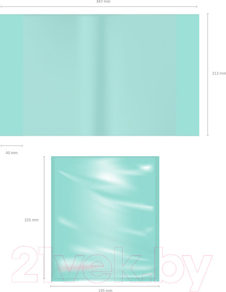 Изображение товара Набор обложек Erich Krause Fizzy Clear Pastel Mint / 53520