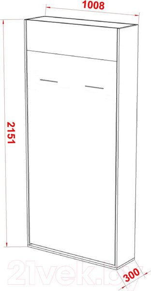 Изображение товара Шкаф-кровать трансформер Макс Стайл Studio 18мм 90x200 (Egger серый пыльный U732 ST9)