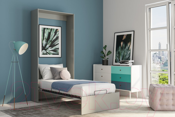 Изображение товара Шкаф-кровать трансформер Макс Стайл Studio 18мм 90x200 (Egger серый пыльный U732 ST9)