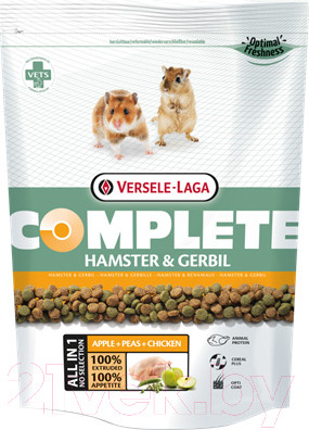 Изображение товара Корм для грызунов Versele-Laga Hamster & Gerbil Complete для хомяков и песчанок / 461296 (500г)