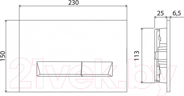 Изображение товара Кнопка для инсталляции BelBagno BB012-MR-NERO.M