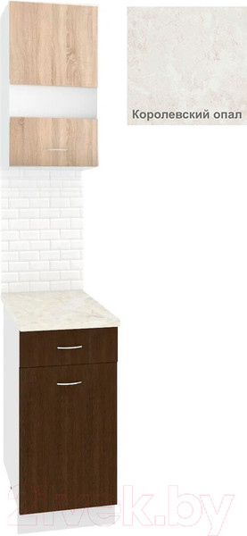 Изображение товара Комплект кухонных модулей Кортекс-мебель Корнелия Экстра 40р1ш правый (дуб сонома/венге/королевский опал)