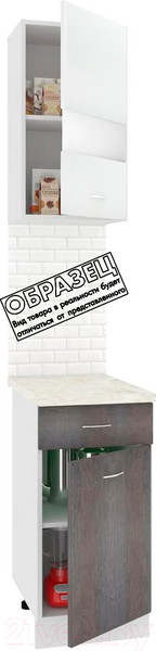 Изображение товара Комплект кухонных модулей Кортекс-мебель Корнелия Экстра 40р1ш правый (дуб сонома/марсель)