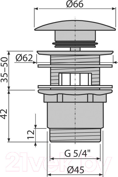 Изображение товара Донный клапан Alcadrain A390 Click-Clack