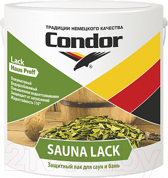 Изображение товара Лак CONDOR Sauna Lack (2.3кг)