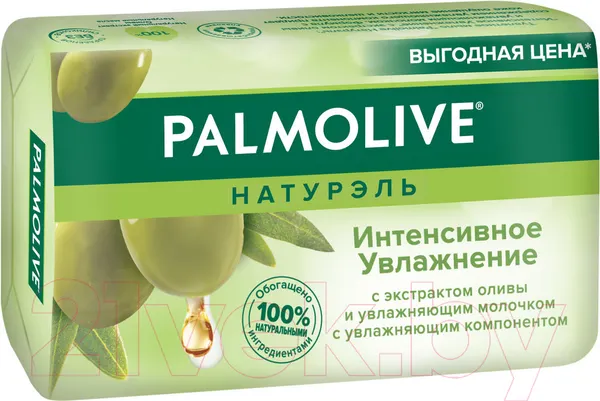 Изображение товара Мыло твердое Palmolive Натурэль Интенсивное увлажнение. Олива и Увлажняющее молочко (150г)
