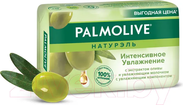 Изображение товара Мыло твердое Palmolive Натурэль Интенсивное увлажнение. Олива и Увлажняющее молочко (150г)