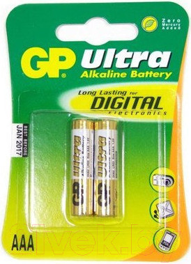 Изображение товара Комплект батареек GP Batteries Ultra LR3/AAA 24AU-CR2 (2шт)