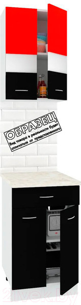 Изображение товара Комплект кухонных модулей Кортекс-мебель Корнелия Экстра 50р1ш2д (дуб сонома/венге/мадрид)