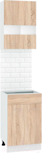 Изображение товара Комплект кухонных модулей Кортекс-мебель Корнелия Экстра 50р1ш2д без столешницы (дуб сонома)