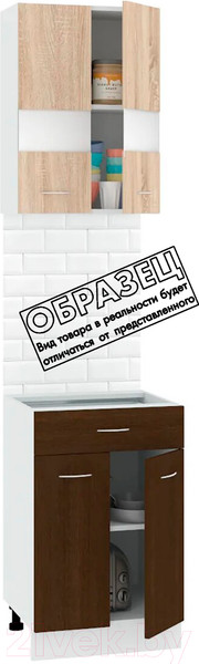 Изображение товара Комплект кухонных модулей Кортекс-мебель Корнелия Экстра 50р1ш2д без столешницы (дуб сонома)
